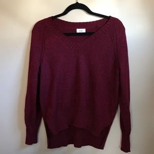 High-Low Cranberry Sweater